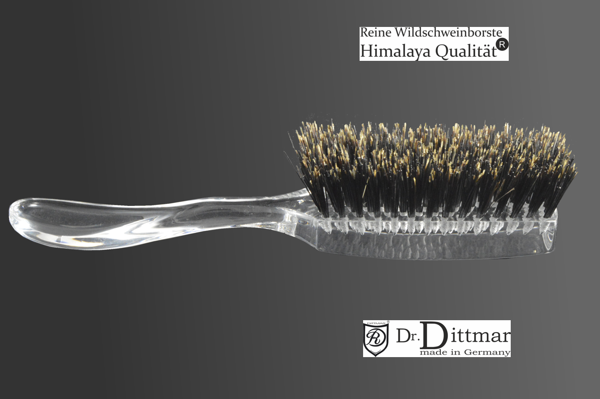 Artikel Bild: Acrylglas Haarbürste Himalaya Qualität Pflegebürste gerade 7-reihig