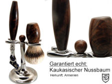 Artikel-Bild-Rasierset aus kaukasischem Nussbaum