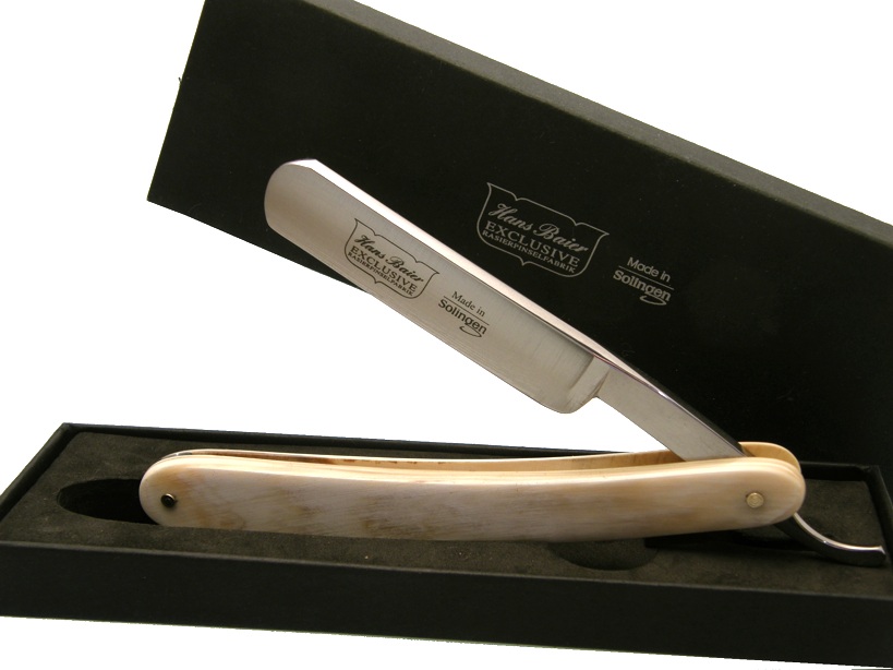 Artikel Bild: Rasiermesser mit hellem Hornheft -made in Solingen-