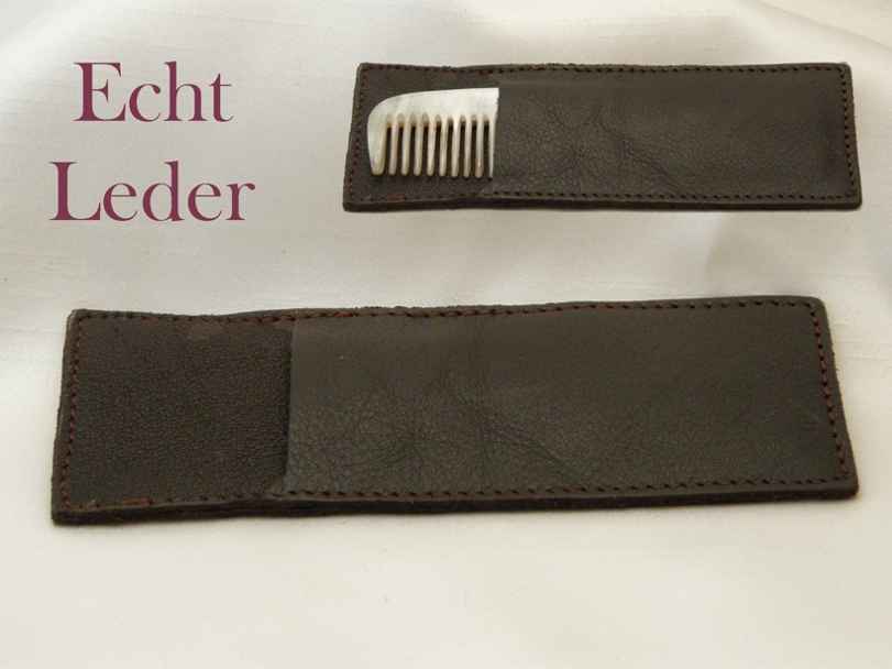 Artikel Bild: Kammhülle für Taschenkämme Echt Leder braun