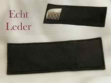 Kammhülle für Taschenkämme Echt Leder schwarz