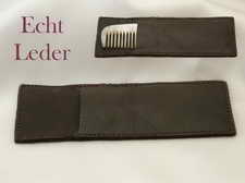 Kammhülle für Taschenkämme Echt Leder braun