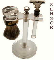 Artikel-Bild-Acrylglas Rasierset mit Sensor Rasierer